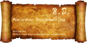 Marinkor Dezdemóna névjegykártya